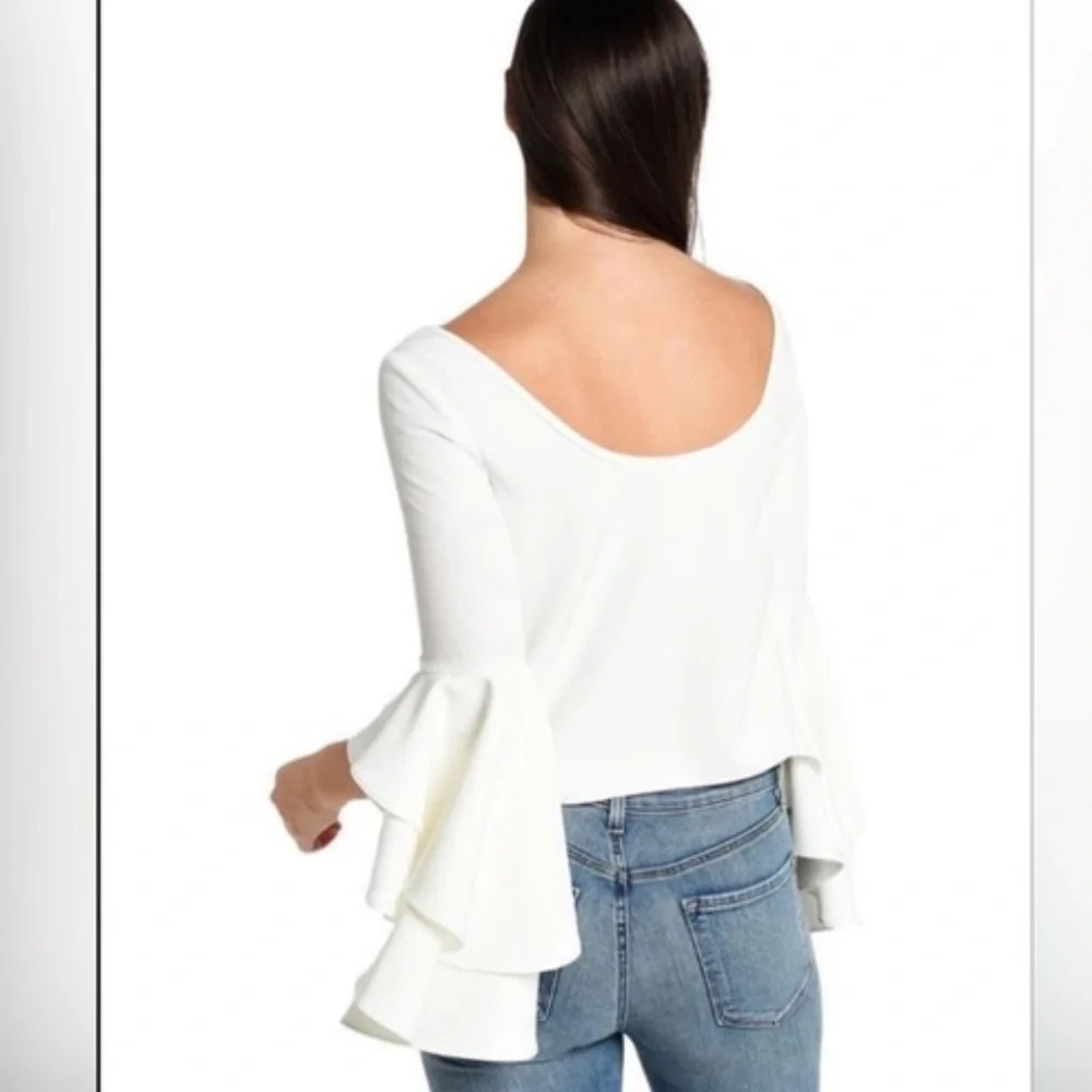 Milly Cream Ruffle Sleeve Blouse